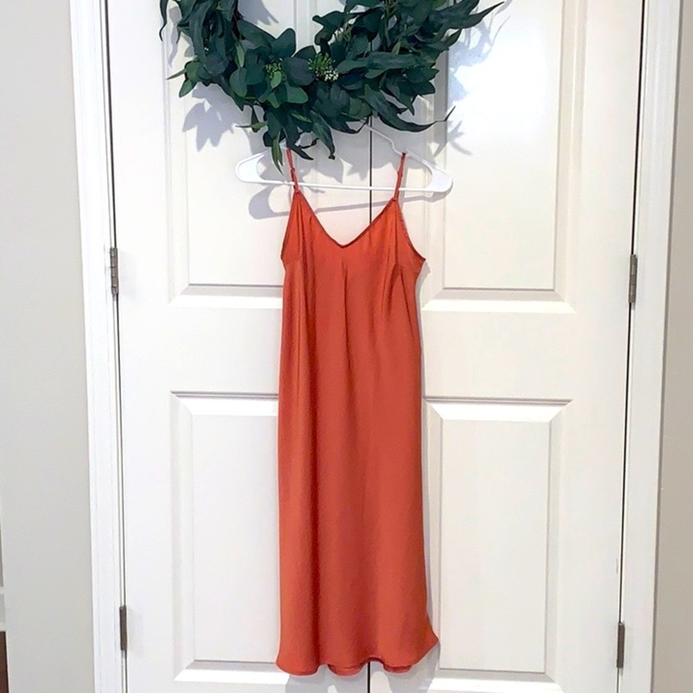 NWT A New Day Silk Orange MIDI Dress